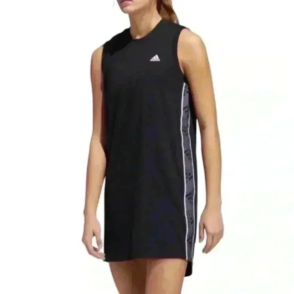 Adidas Logo Stripe Sleeveless‎ Tank Dress Sz S - Picture 1 of 7